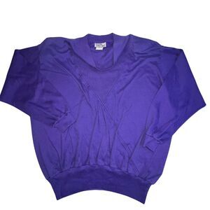 Physical Attraction Top Womens 3X Purple Vintage 80s Cowl Neck Shoulder Pads